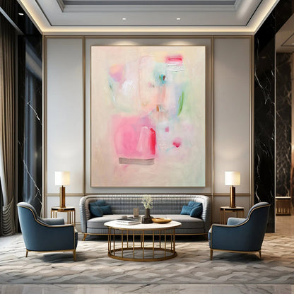 Soft Pastels, Minimal Shapes - "Gentle Whispers" - Abstract Minimalist Painting CT1854