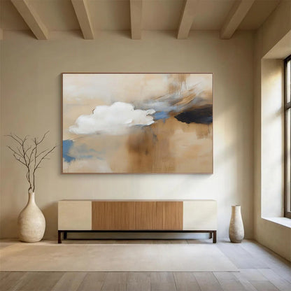 Soft Cloud - Inspired Abstract “Dreamy Cloud Drift” Painting On Canvas DKH090