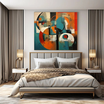Colorful Geometric Circles - Abstract Bauhaus - Style Acrylic CT1259