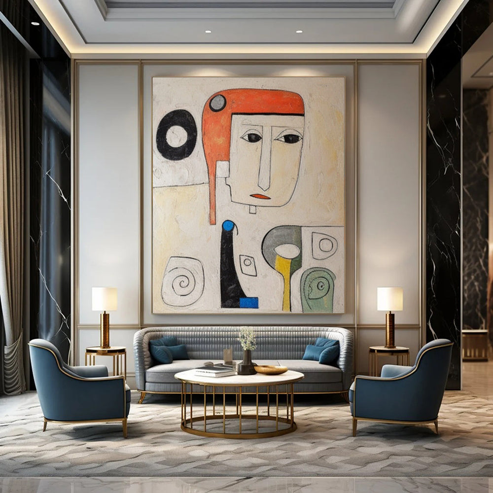 “Colorful Cubist Portrait” - Abstract Cubist - Style Painting On Canvas DTP004