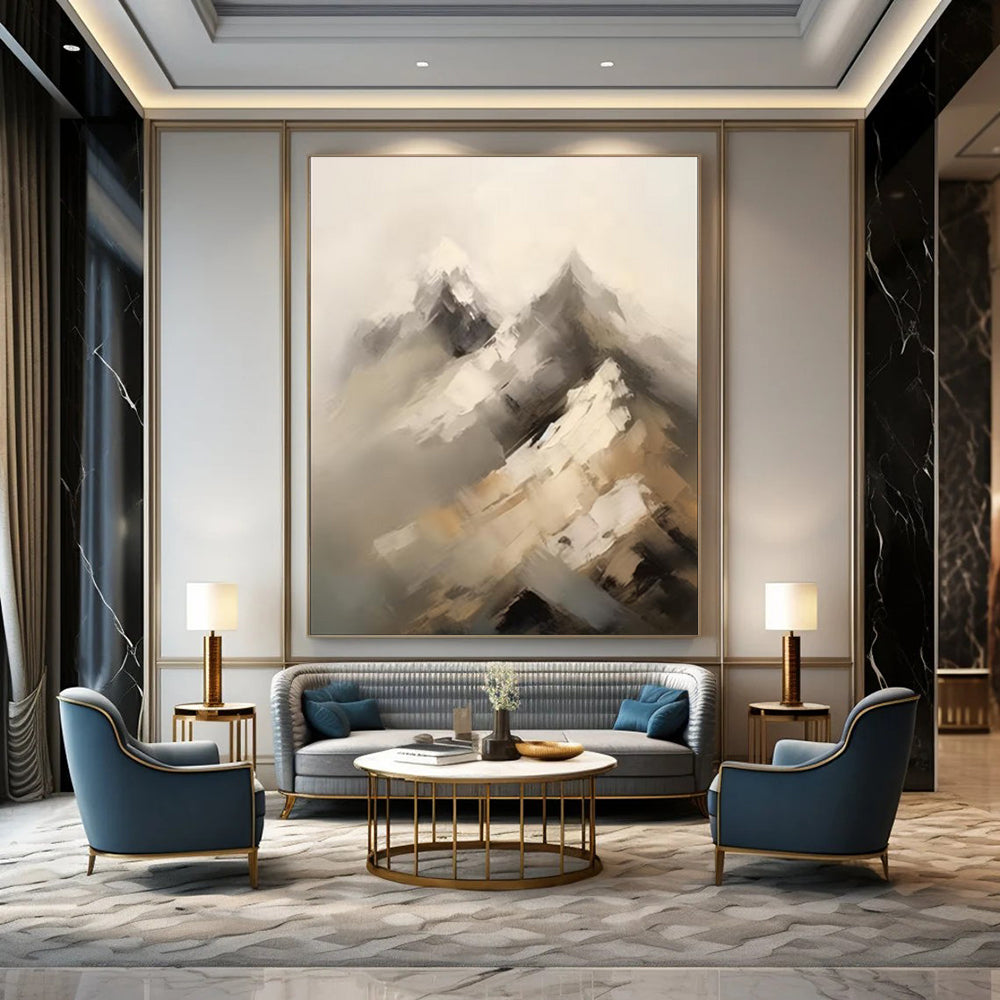 “Abstract Mountain Peaks” – Textured Landscape Oil CT2092