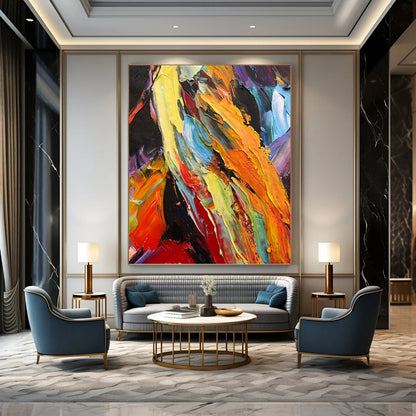 Vibrant Horse in Bold Colors - Impasto Animal Painting On Canvas DKH1281