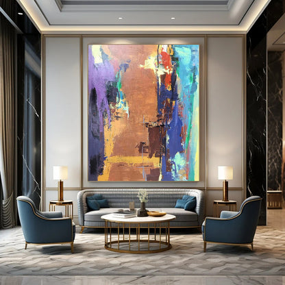 “Vibrant Abstract Cityscape” - Expressionist Urban Painting On Canvas DTP036