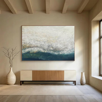 Serene Textured Seascape Painting On Canvas DKH298