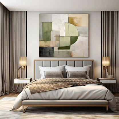 Earthy Tones, Geometric Shapes & Lines - "Earthy Geometry" - Abstract Acrylic Painting CT1451