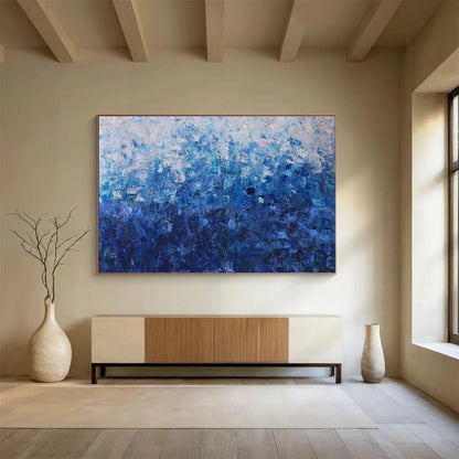 Blue Gradient Abstract Painting On Canvas DKH660