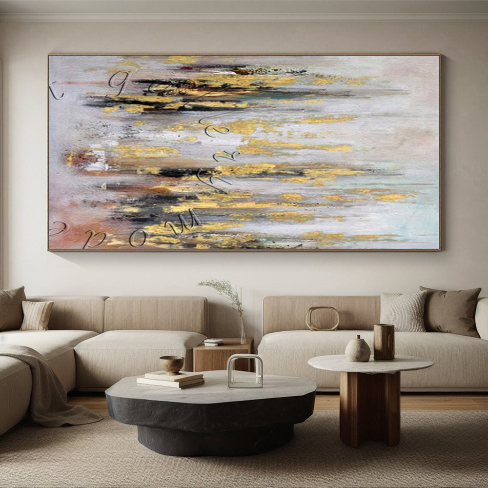 “Gold Streak Abstract” ，Elegant Abstract Art CT0891