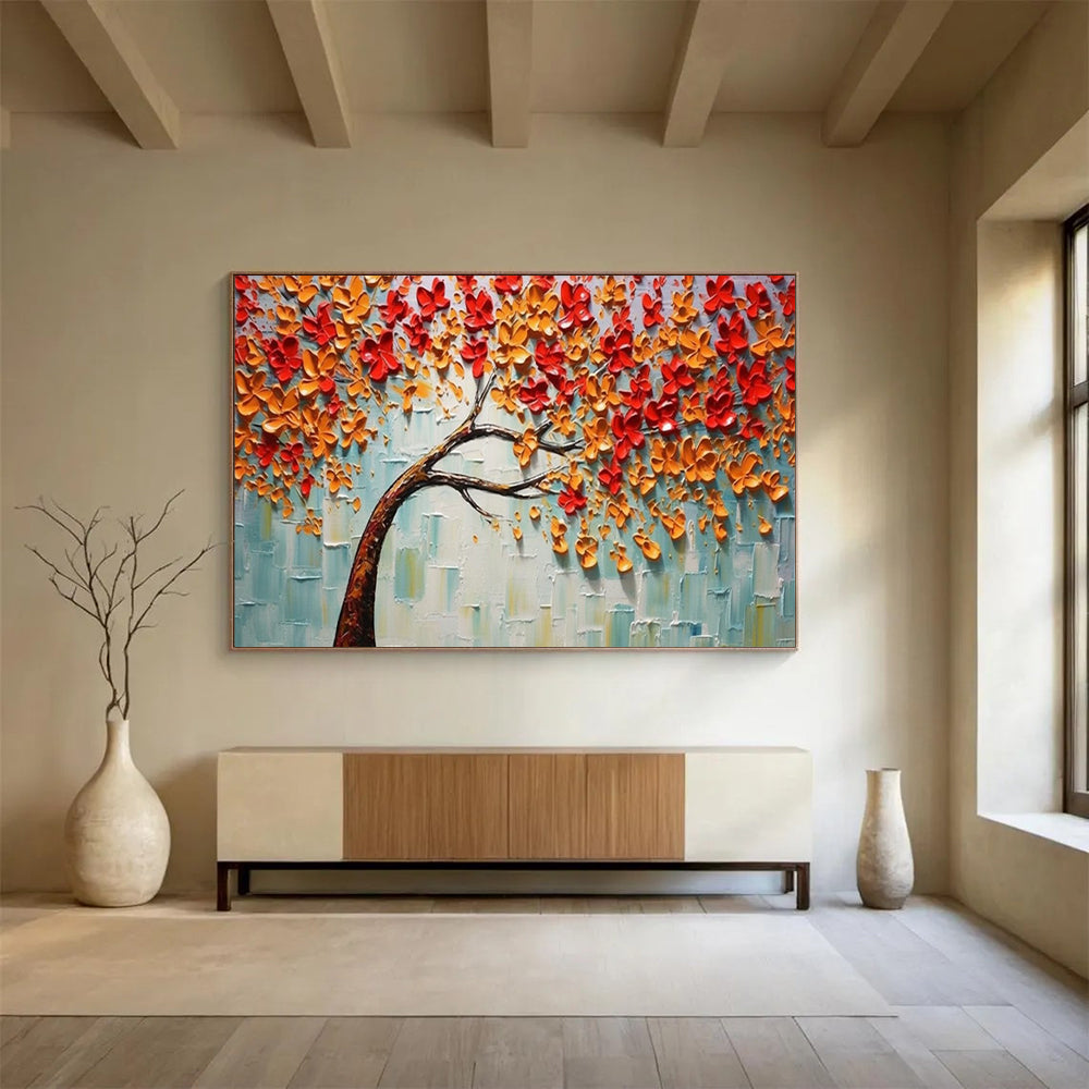 “Autumn Blossom Tree” 3D - textured Botanical Painting On Canvas DLZ168