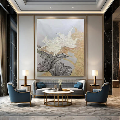 Line - Drawn Flowers Decorative Abstract Art CT1958