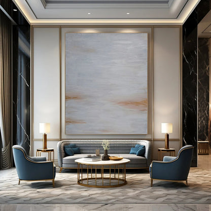 “Soft Gray & Brown Abstract Haze” - Abstract Painting On Canvas CT2322