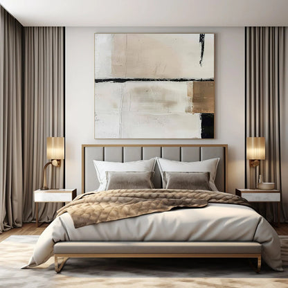 Beige & Black Textured Blocks - "Subtle Structure" - Abstract Textured Painting CT1475