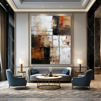 Rustic Abstract in Earthy Tones - Abstract Painting On Canvas DKH1308