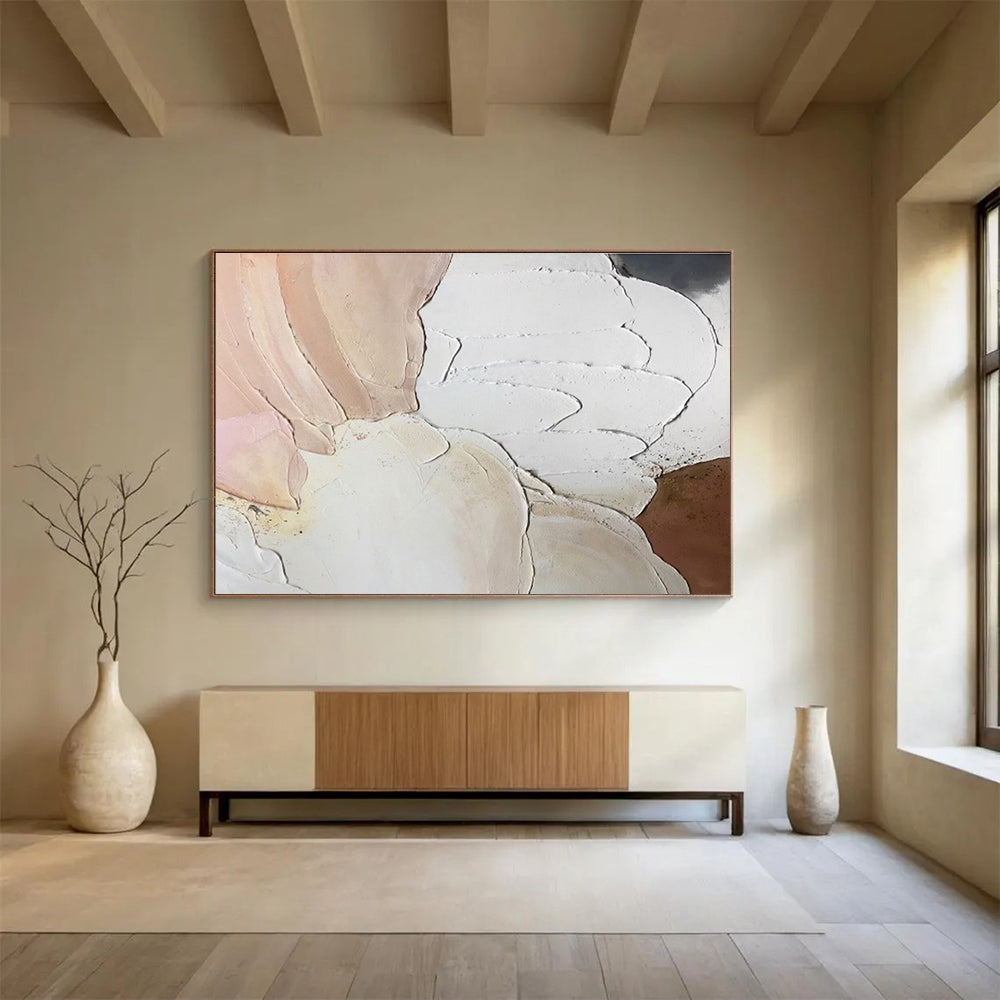 Textured Pastel Shapes Painting On Canvas DKH184