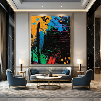 “Colorful Abstract Forest” - Abstract Landscape Painting On Canvas DTP096