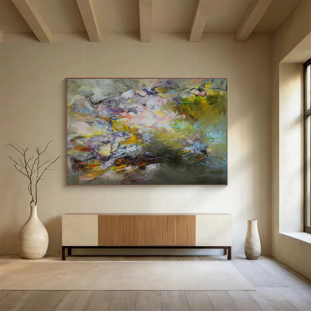 Dreamy Color Fusion Abstract Painting On Canvas DKH658