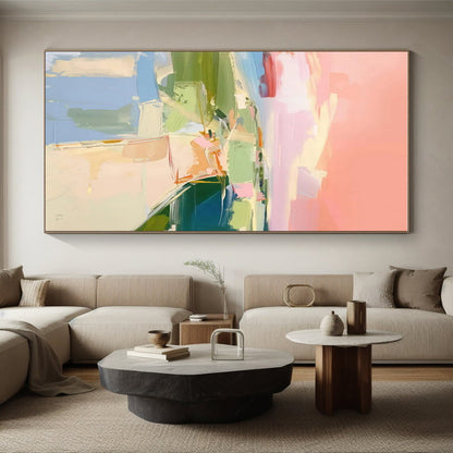 Pastel Landscape Abstraction, "Dreamy Horizons" - Abstract Landscape Painting CT0706