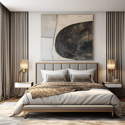 “Neutral Toned Geometric Collage (Detail)” – Abstract Collage - Style Painting CT1110