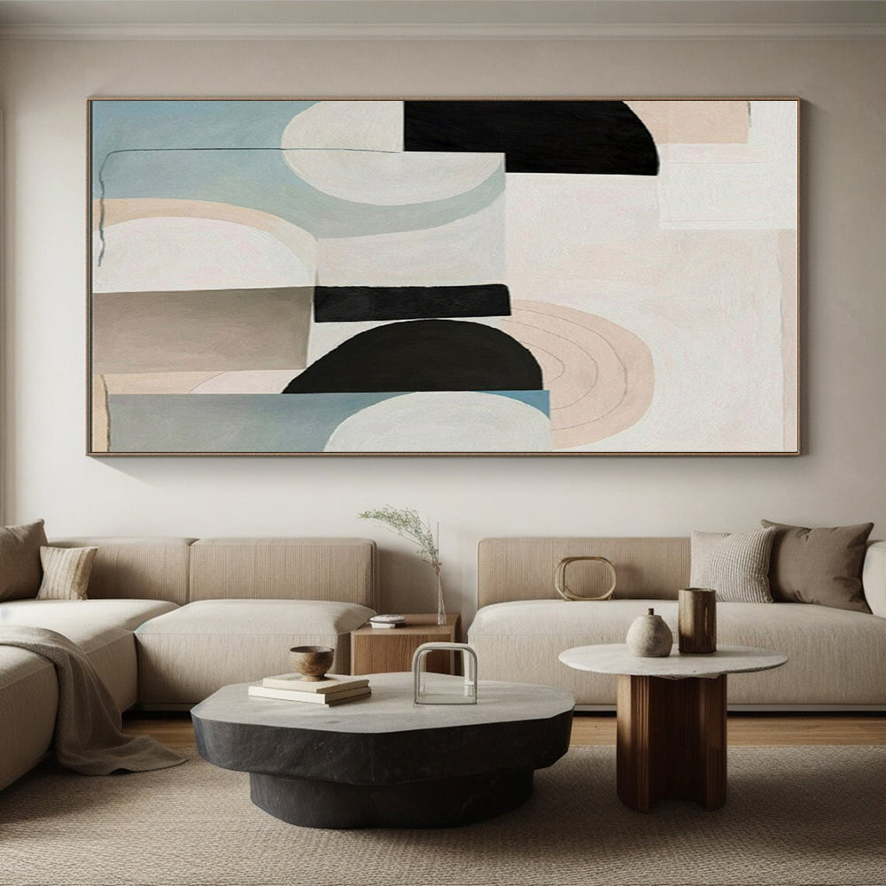 “Soft - Toned Abstract Composition”，Abstract Geometric Style CT0672