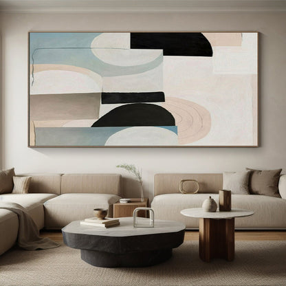 “Soft - Toned Abstract Composition”，Abstract Geometric Style CT0672