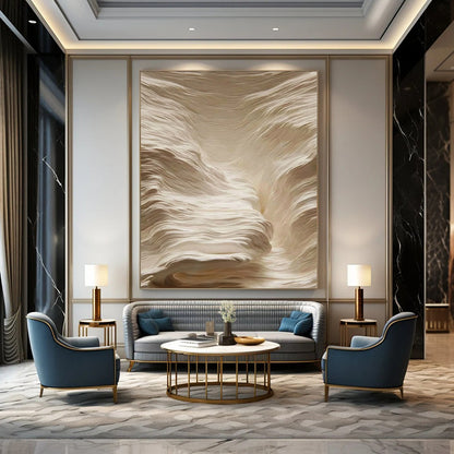 “Creamy Wavy Textures” - Abstract Impasto Painting On Canvas DTP023