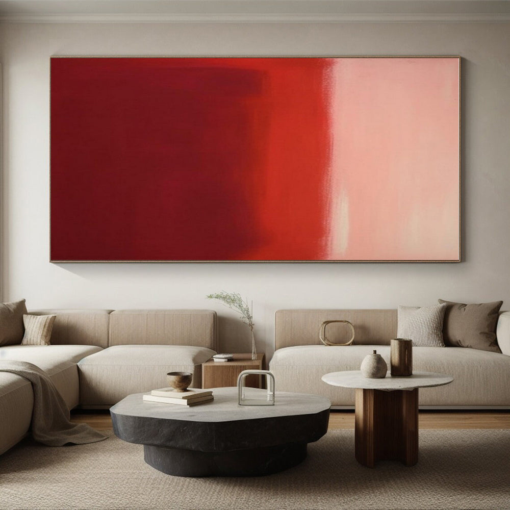 Gradient Red Tones, “Crimson Calm” - Color - Field Oil Painting CT0744