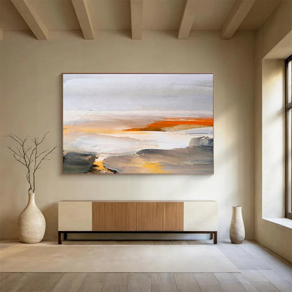“Muted Tones: Abstract Horizon” Abstract Oil Painting On Canvas DKH382