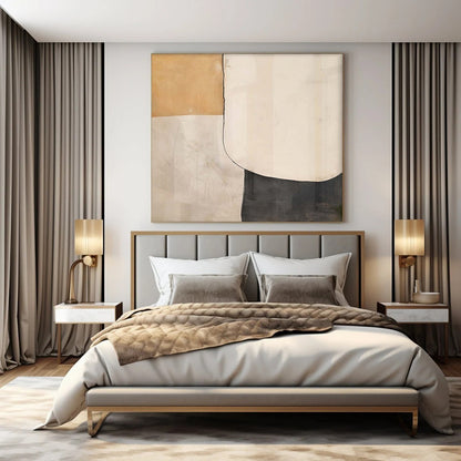 “Neutral Shape Collage” – Minimalist Abstract Art CT1044
