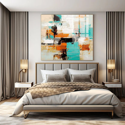 Teal - Orange Urban Abstract - Abstract Cityscape Acrylic CT1272