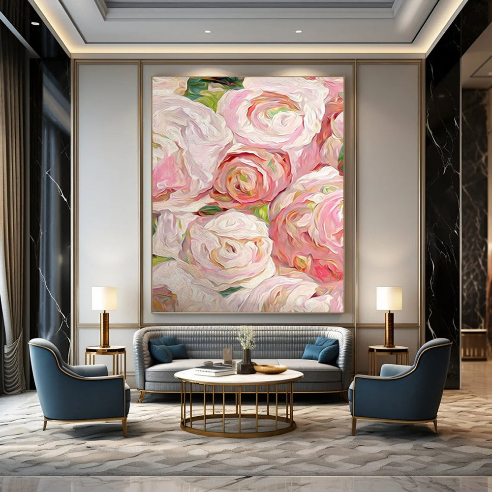 “Soft - Hued Floral Oil Painting” Painting On Canvas DKH0983