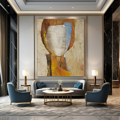 “Collage Portrait” - Mixed - media Abstract Portrait Painting On Canvas CT2221