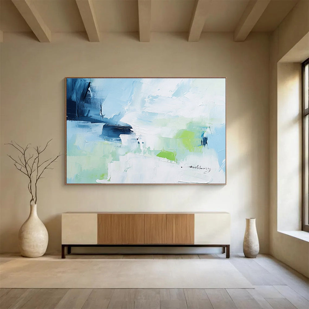 Soft Color Field Abstract Painting On Canvas DKH308