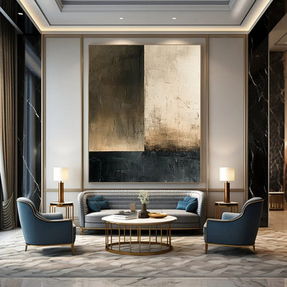 “Neutral Tonal Divide” - Abstract Minimalist Painting On Canvas DTP016