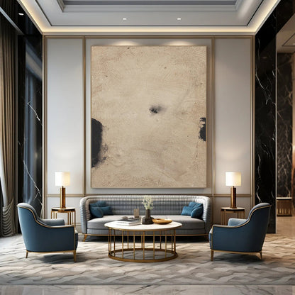 Ethereal Beige and Black Abstract - Abstract Painting On Canvas DKH1421