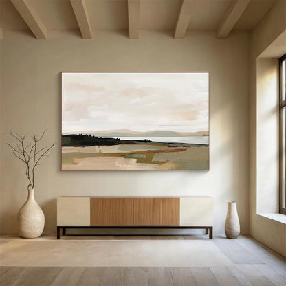 Soft Tones Landscape Serene Terrain Painting On Canvas DKH242