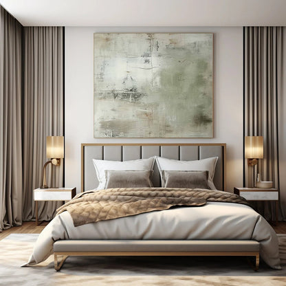 Light - toned Line Abstract - Minimalist Line - textured Acrylic Painting CT1358