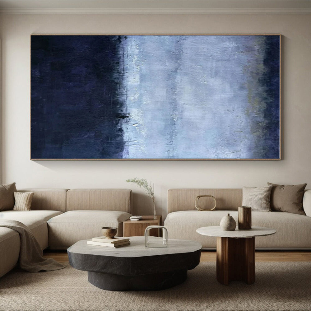 “Moody Blue Gradient” ，Abstract Seascape Oil Painting CT0897