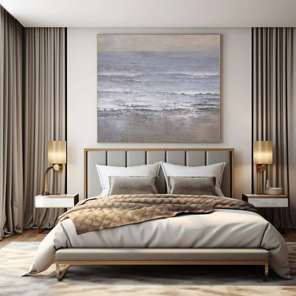 “Gray - White Abstract Seascapes” – Abstract Landscape Painting CT1161