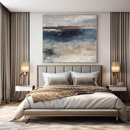 Muted Coastal Abstraction - Abstract Landscape Oil On Canvas CT1319