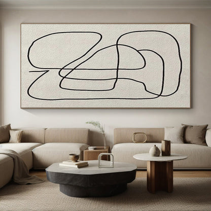 “Continuous Black Line Drawing”，Abstract Line Art Style CT0682