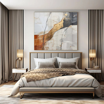 “Textured Earth - Tone Abstraction” – Textured Abstract Art CT1046