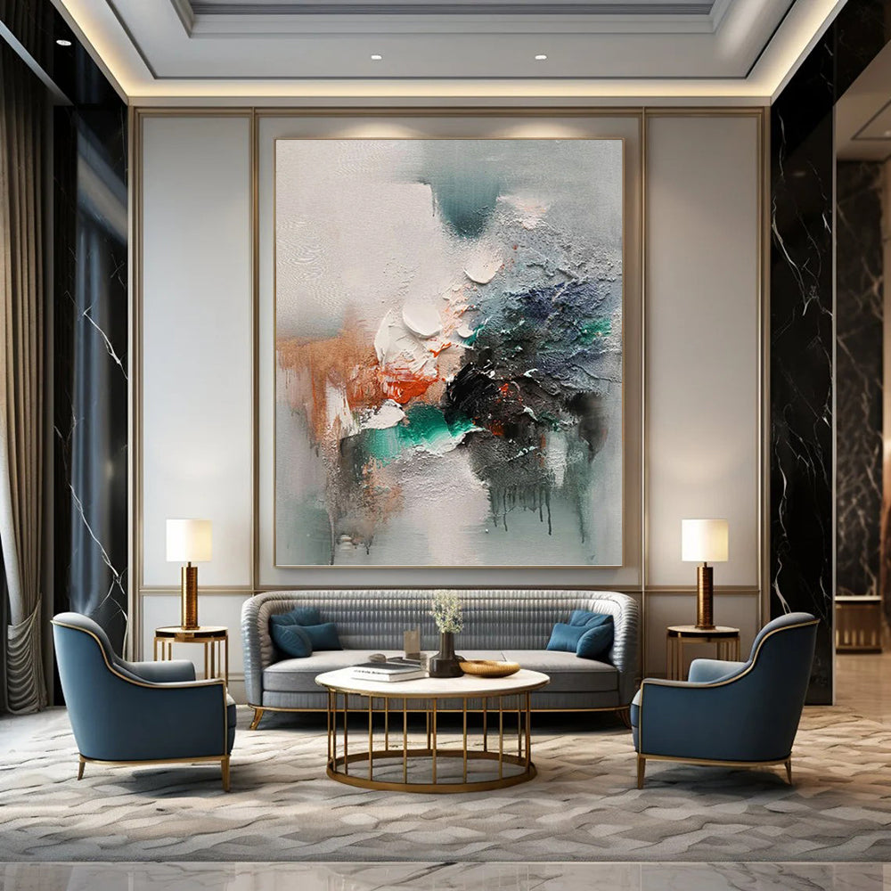 “Textured Abstraction” - Multicolor Textured Abstract Painting On Canvas DKH1572