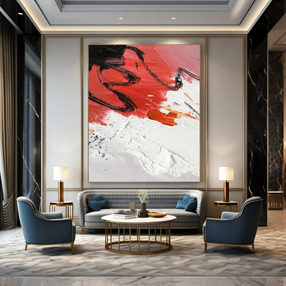 Red and Black Abstract Energy - Abstract Expressionist Painting On Canvas DKH1290