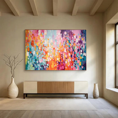 “Vibrant Color Block Party” Abstract Color Field Painting On Canvas DLZ158