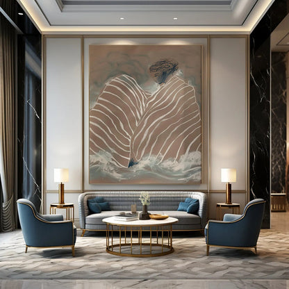 “Figure in Striped Cloth” - Figurative Art CT2029