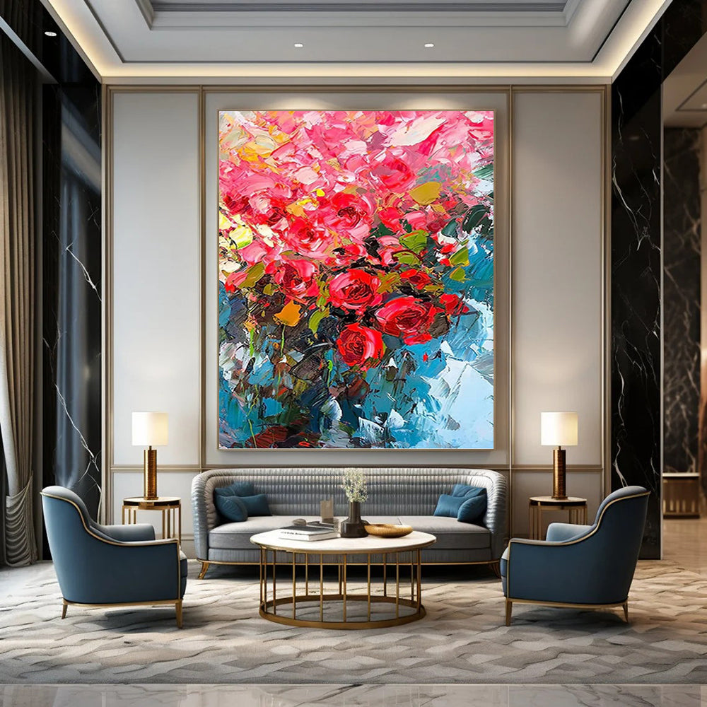 Colorful Abstract Flower Bouquet - Floral Painting On Canvas DKH1432