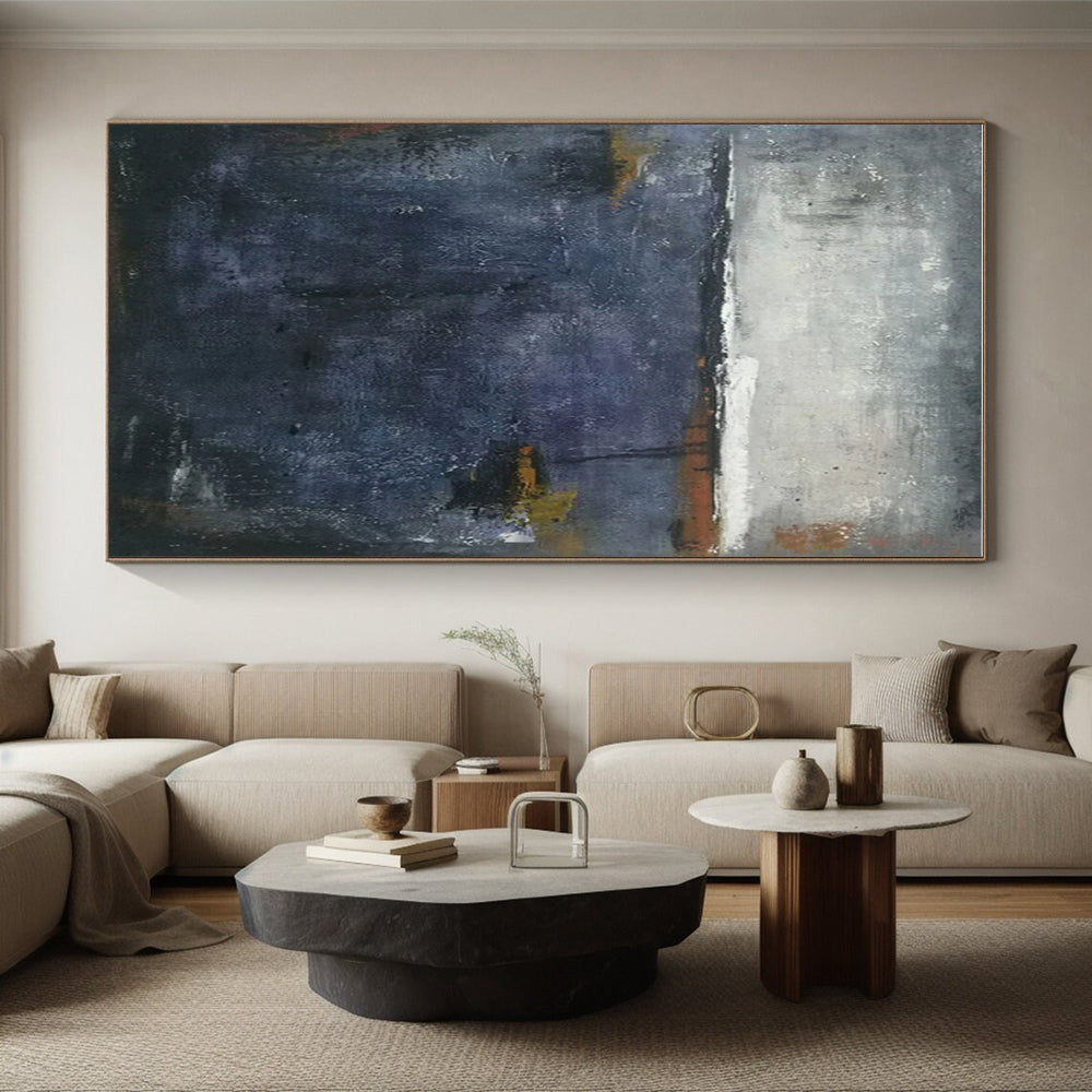 “Moody Gray and Blue” ，Abstract Landscape Oil Painting CT0903
