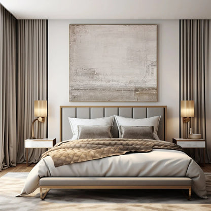 “Light Gray & Brown Textured Simplicity” – Abstract Simple Art CT0971