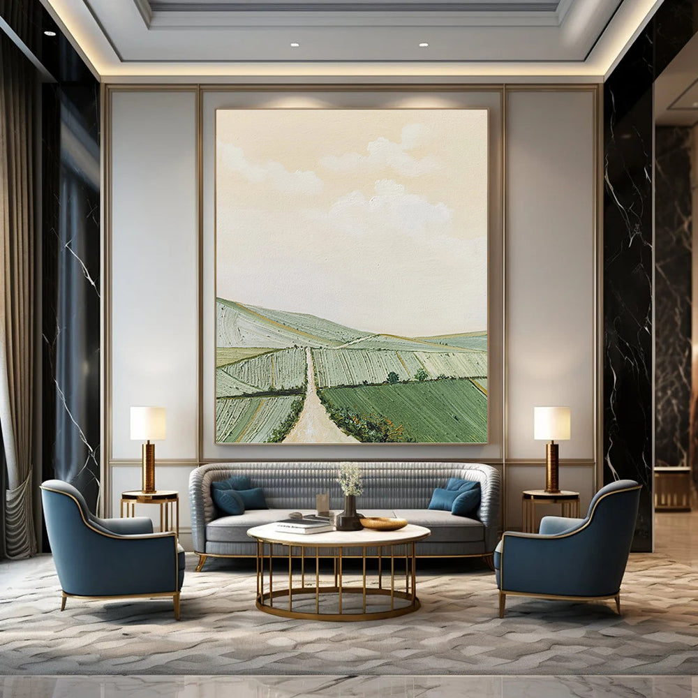 Pastel Landscape with Path - Landscape Painting On Canvas DKH1449