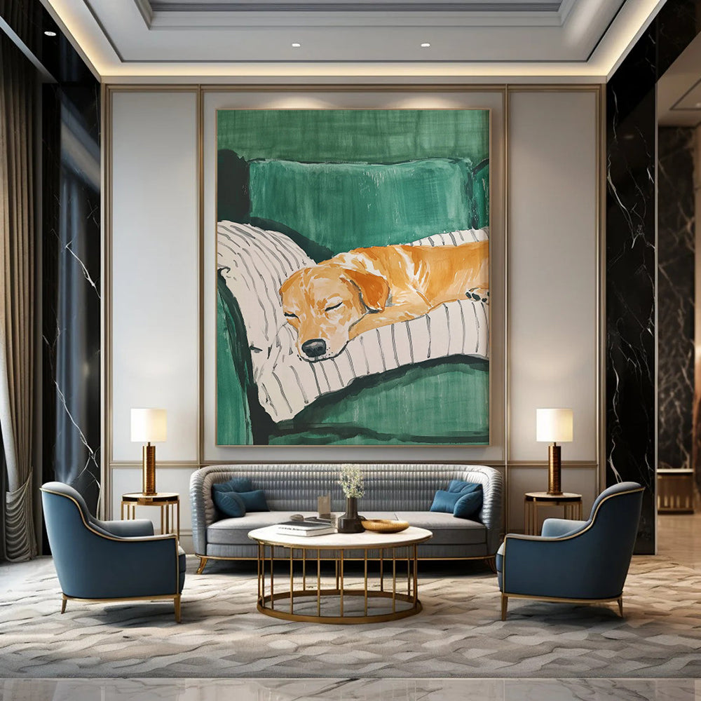 “Sleeping Dog on Sofa” - Realistic Pet Art CT2032