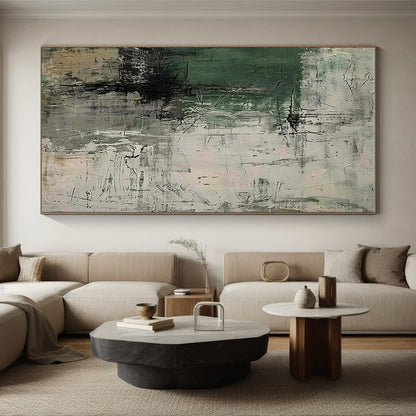 “Green - Gray - Black Abstract” ，Abstract Acrylic Painting CT0859